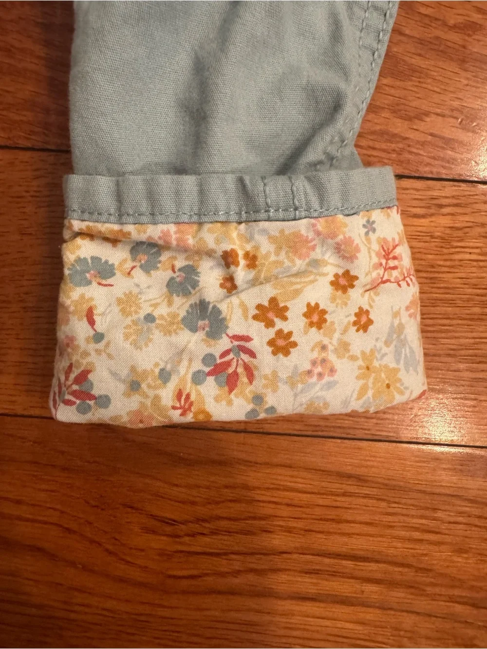 OshKosh B’gosh Baby Overalls 18 Months Light Blue Floral Lined EUC